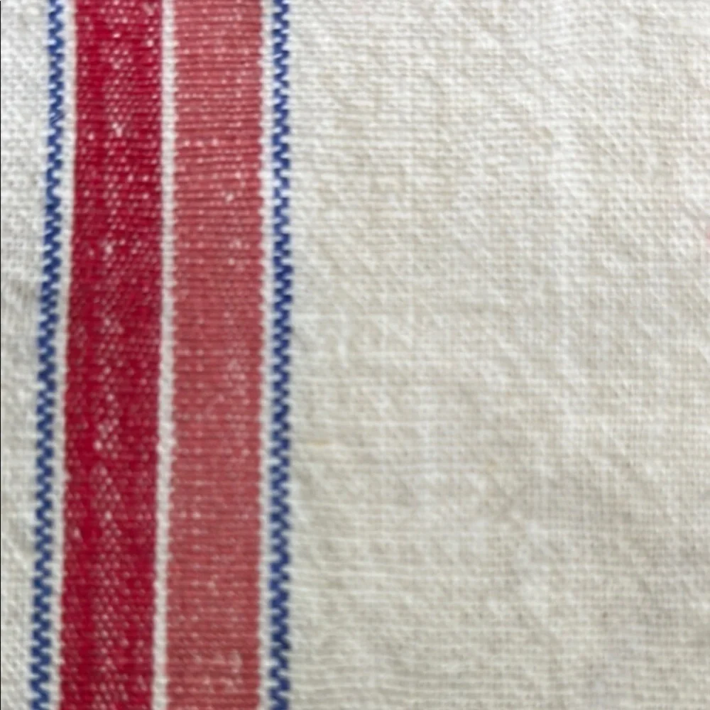 Embroidered China Tea Towel Cream Red and Pink